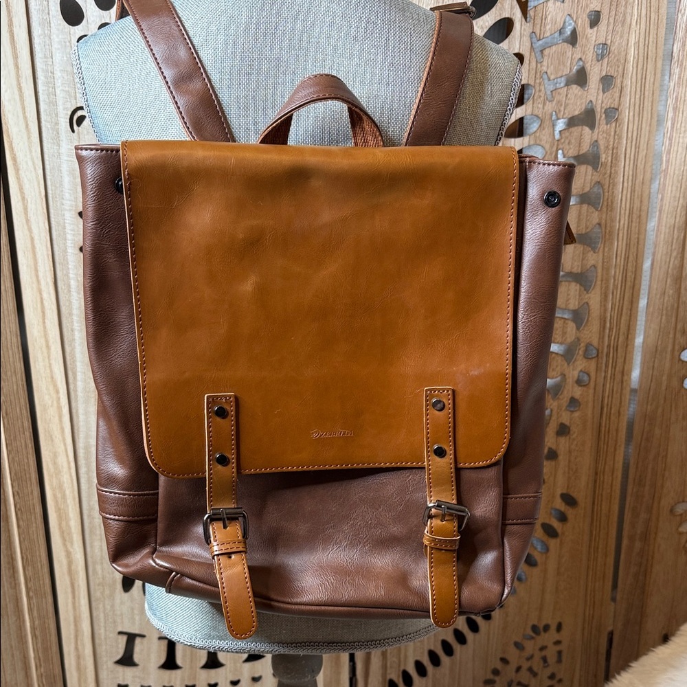 Tan Leather Backpack